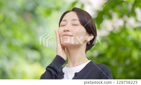 女性, 清新綠, 綠色, 護膚 女性, 清新綠, 綠色, 護膚 128756225