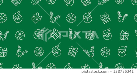 Christmas illustration seamless pattern/background material 128756341