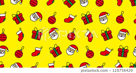 Colorful and cute Christmas icon seamless pattern/background material 128756420