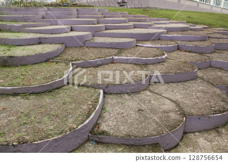 Decorative round borders in the city Decorative round borders in the city 128756654