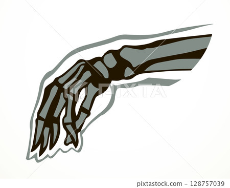 Vector drawing. Bones of the hand Vector drawing. Bones of the hand 128757039