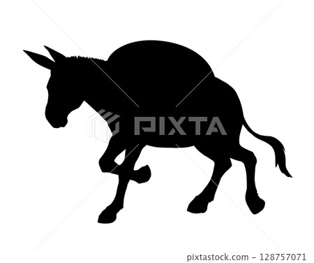 Vector drawing. Cute old mule Vector drawing. Cute old mule 128757071