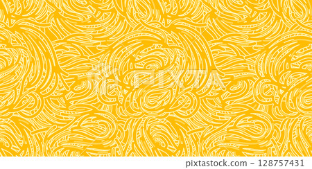 Pasta, spaghetti, noodle texture background design. Curvy doodle pattern, traditional Italian food pasta seamless pattern. Vector illustration Pasta, spaghetti, noodle texture background design. Curvy doodle pattern, traditional Italian food pasta seamless pattern. Vector illustration 128757431
