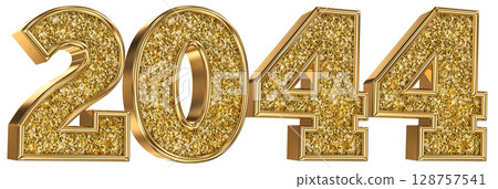 Number 2044 Gold 3D Render Number 2044 Gold 3D Render 128757541