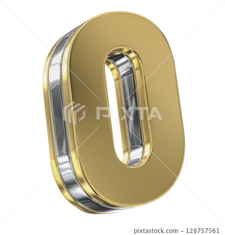 Number 0 Percent Gold 3D Number 0 Percent Gold 3D 128757561