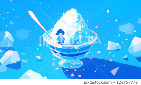 被刮的冰的例證 128757779