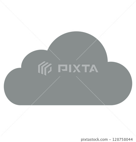 簡單的灰色陰雲圖標 128758044