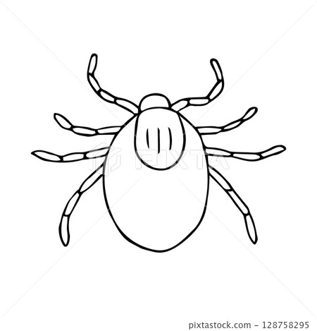 Vector hand drawn sketch doodle outline mite Vector hand drawn sketch doodle outline mite 128758295