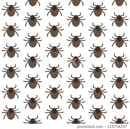 Vector seamless pattern of hand drawn colored mite 128758297