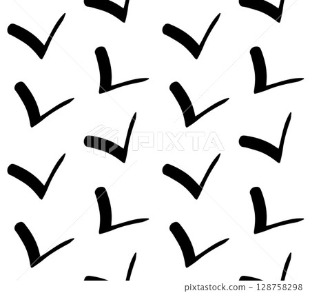 Vector seamless pattern of hand drawn mark check Vector seamless pattern of hand drawn mark check 128758298