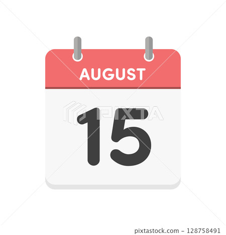 August 15, Calendar Icon - Calendar icon with date 8/15 128758491