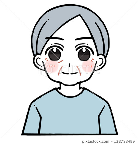 一位微笑的老人的插圖 一位微笑的老人的插圖 128758499