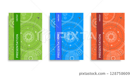 Gear background.Engineering education.Set of templates for brochures.Vector illustration. 128758609