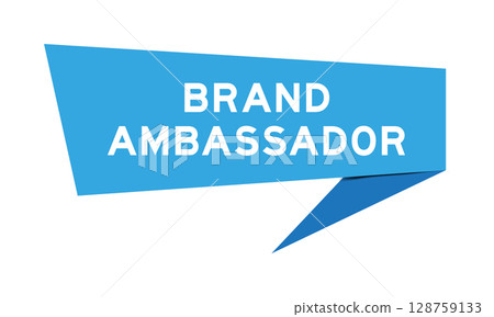 Blue color speech banner with word brand awareness on white background Blue color speech banner with word brand awareness on white background 128759133