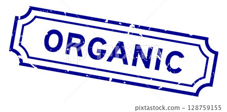 Grunge blue organic word rubber seal stamp on white background Grunge blue organic word rubber seal stamp on white background 128759155