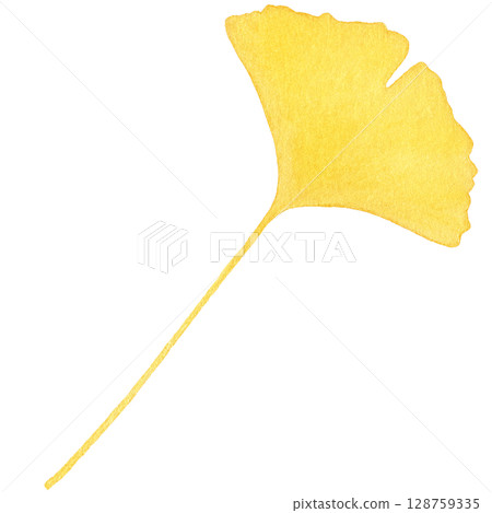 落葉插畫銀杏水彩連身裙 落葉插畫銀杏水彩連身裙 128759335