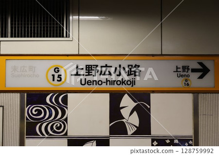 Ueno-Hirokoji Station sign 128759992