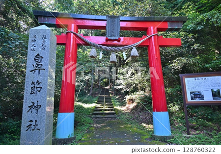 Summer torii gate of Hanabushi Shrine, Miyagi Summer torii gate of Hanabushi Shrine, Miyagi 128760322