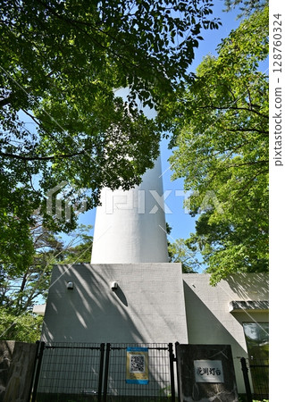 Hanafuchi Lighthouse in Summer, Miyagi Hanafuchi Lighthouse in Summer, Miyagi 128760324