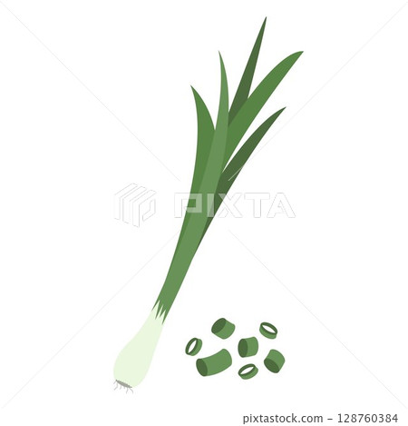 Young green onion clip art 128760384