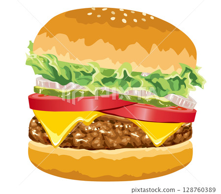 一個漢堡包 一個漢堡包 128760389
