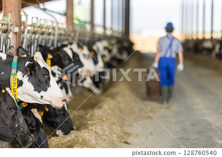 man holding a gas cylinder on a farm man holding a gas cylinder on a farm 128760540