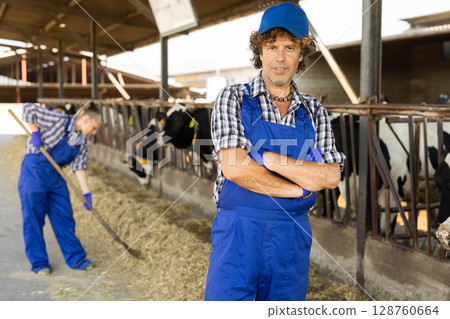 Portrait of a Farmer Man in Uniform 128760664