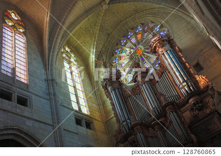 Saint Nazaire Cathedral in Beziers indoors Saint Nazaire Cathedral in Beziers indoors 128760865