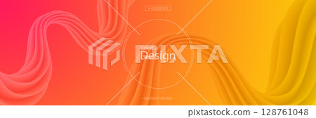 Colorful 3d line. Three-dimensional design of gradient shapes. A plastic wavy curve. A design element for a poster, banner, flyer, cover, brochure and creative idea Colorful 3d line. Three-dimensional design of gradient shapes. A plastic wavy curve. A design element for a poster, banner, flyer, cover, brochure and creative idea 128761048
