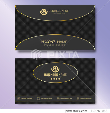 A business card. Premium double-sided business card design. Corporate and individual corporate identity template 128761088