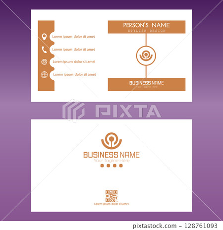 A business card. Double-sided business corporate card design. Individual corporate identity template A business card. Double-sided business corporate card design. Individual corporate identity template 128761093