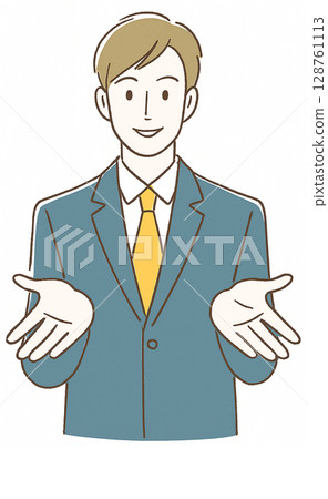 Illustration of a businessman explaining Illustration of a businessman explaining 128761113