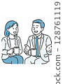 Businessmen having a pleasant conversation 128761119