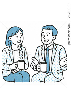 Businessmen having a pleasant conversation Businessmen having a pleasant conversation 128761119