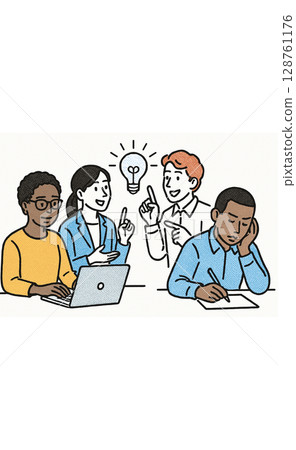 與您的團隊分享想法 與您的團隊分享想法 128761176