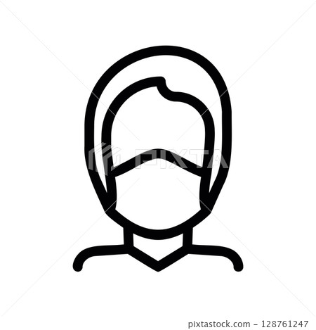 Abstract icon of a person wearing a face mask for safety Abstract icon of a person wearing a face mask for safety 128761247