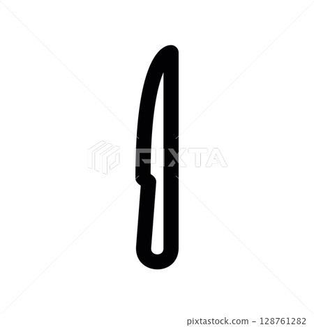 Simple Outline of a Butter Knife with a Rounded Tip Simple Outline of a Butter Knife with a Rounded Tip 128761282