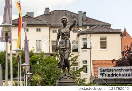 Statue of Justice, Themis in Bamberg, Germany 128762043
