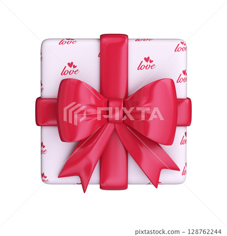 Present for Valentine's day. 3d Gift box 128762244