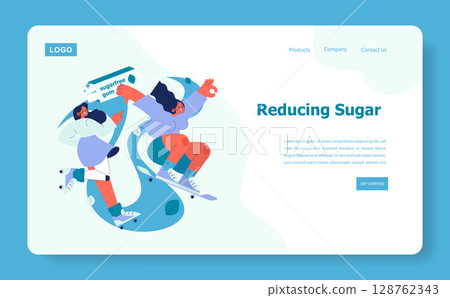 Vector illustration depicting two people engaging in an active lifestyle, embracing a sugar-free choice, with joyful expressions while holding a pack of sugar-free gum. Vector illustration depicting two people engaging in an active lifestyle, embracing a sugar-free choice, with joyful expressions while holding a pack of sugar-free gum. 128762343