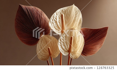 Cream And Brown Anthurium Flowers Still Life Photography Cream And Brown Anthurium Flowers Still Life Photography 128763325