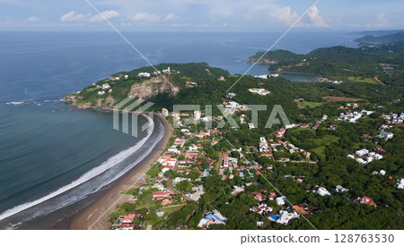 Aerial view on San Juan Del Sur 128763530
