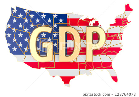 GDP in the USA concept. 3D rendering 128764078