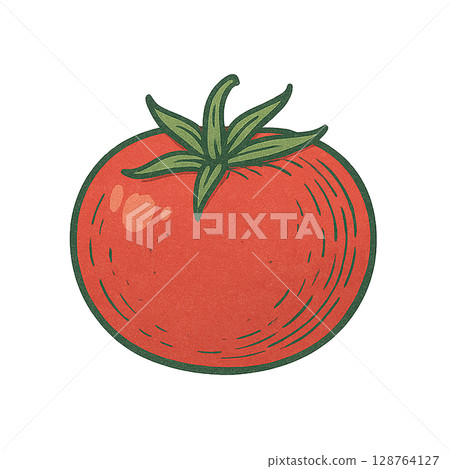 Simple red tomato illustration (PNG cutout) 128764127