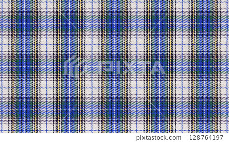 Traditional Scottish Tartan Fabric Blue Texture 128764197