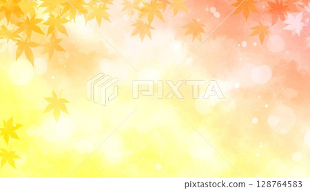 美麗的秋天主題水彩背景 3 128764583