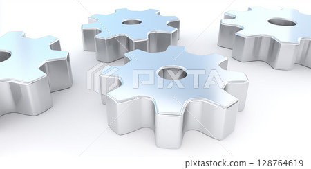 Futuristic image of mechanical parts and gears Futuristic image of mechanical parts and gears 128764619