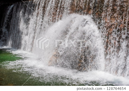 "Cooling Off Scenery" Erosion control dam in the valley (Mie Prefecture, Yokkaichi City, Miyazuma Gorge) "Cooling Off Scenery" Erosion control dam in the valley (Mie Prefecture, Yokkaichi City, Miyazuma Gorge) 128764654