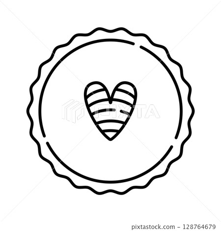 Lgbt love symbol, sign of a rainbow heart in a circle, vector black line icon Lgbt love symbol, sign of a rainbow heart in a circle, vector black line icon 128764679