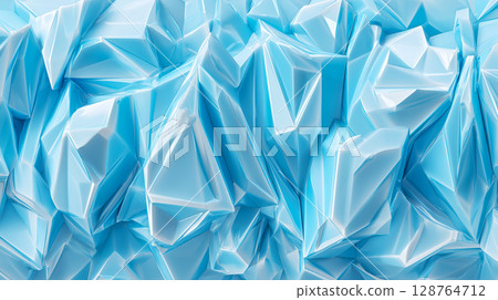Light blue polygonal polygon background, geometric light blue gradient 128764712